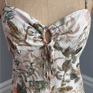 Olivaceous Leafy Print Chemise